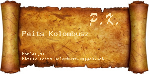 Peits Kolombusz névjegykártya